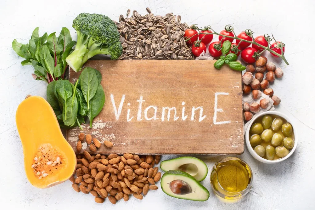 Food sources for vitamin E. 