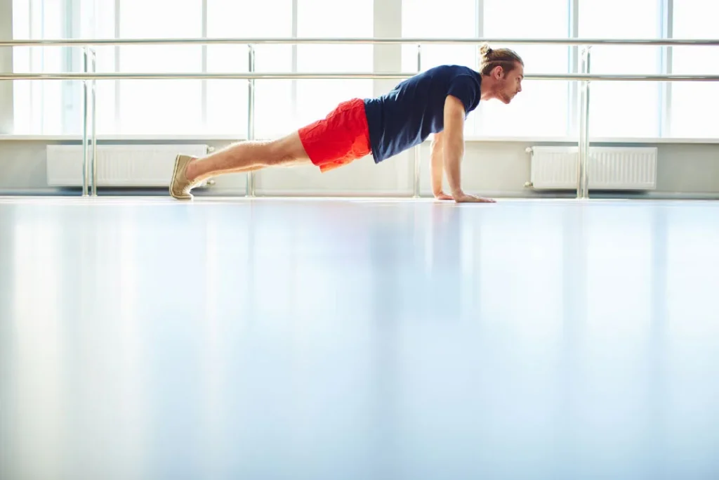 Man doing exercise. 