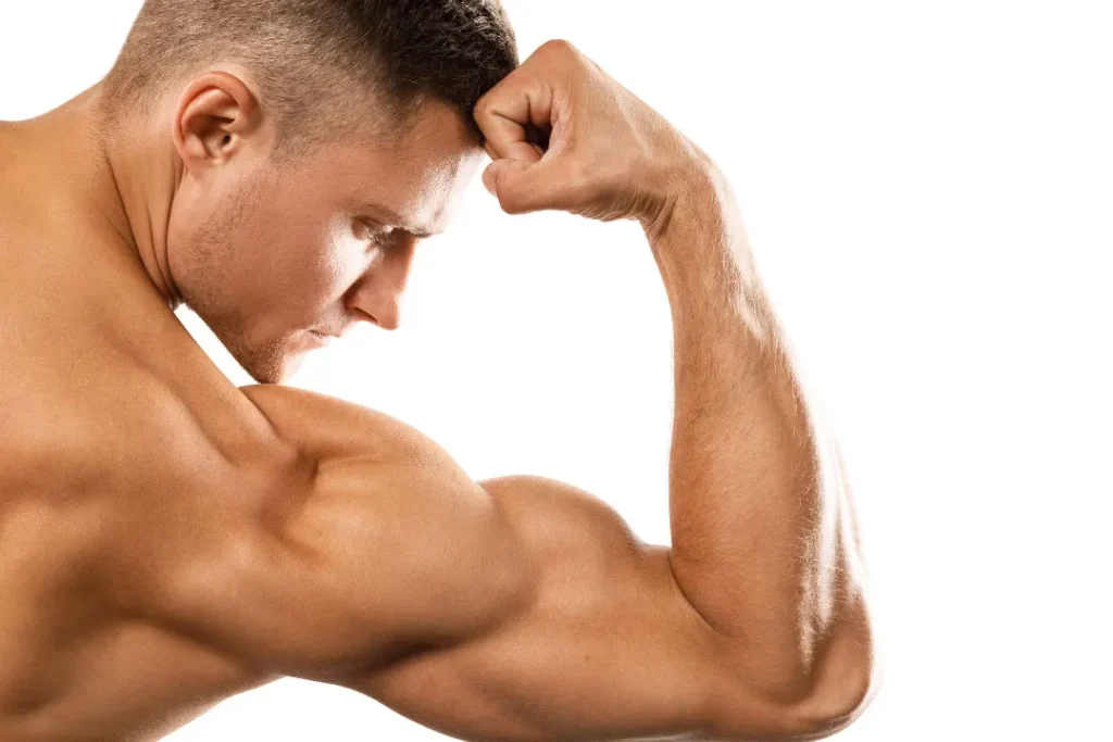 Man having strong muscles. 