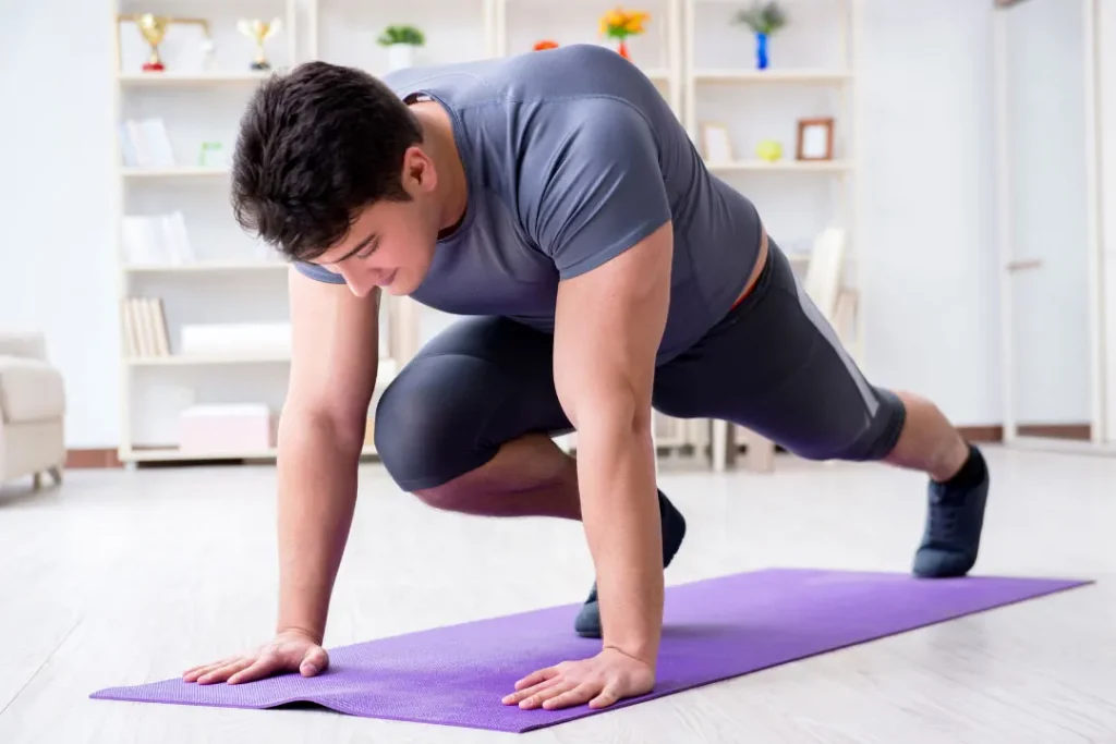 Man doing exercise. 